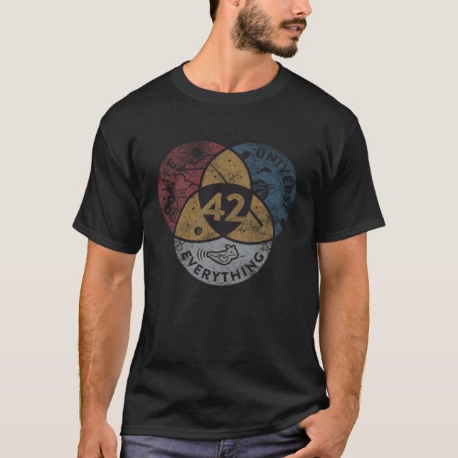 Venn Diagram 42 Life The Universe And Everything 8 T-Shirt (Vorderseite)