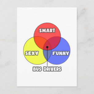 Venn Diagramm .. Busfahrer Postkarte