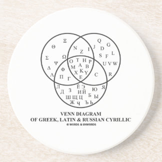 Venn-Diagramm des Griechischen, Lateinischen und R Sandstein Untersetzer