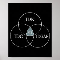 Venn Diagramm Idgaf Funny Meme Science Scifi IDC I