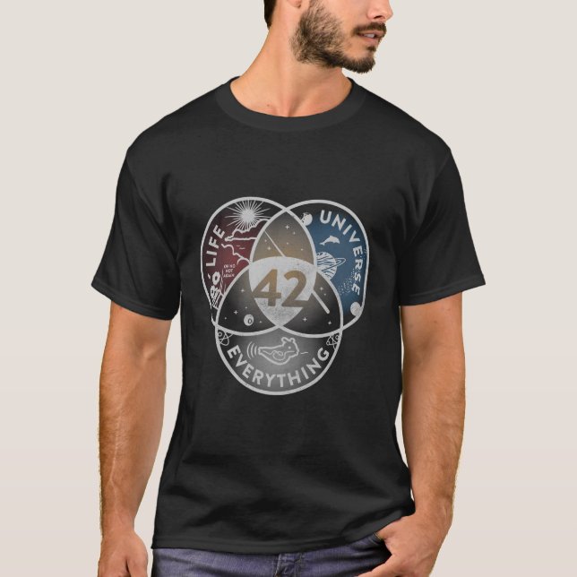 Venn Diagramm Leben das Universum und alles 42 l T-Shirt (Vorderseite)