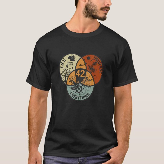 Venn Diagramm Leben das Universum und alles 42 T-Shirt (Vorderseite)