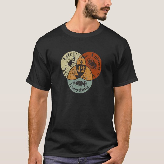 Venn Diagramm Leben das Universum und alles 42 T-Shirt (Vorderseite)