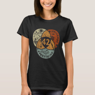 Venn Diagramm Leben das Universum und alles 42 T-Shirt