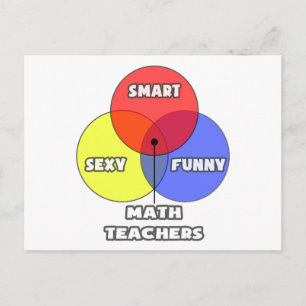 Venn Diagramm .. Mathematiklehrer Postkarte