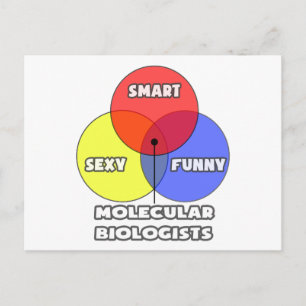 Venn Diagramm .. Molekularbiologen Postkarte