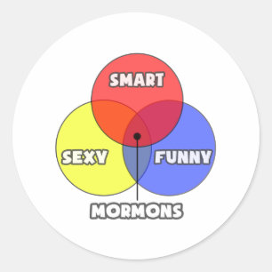 Venn Diagramm .. Mormonen Runder Aufkleber