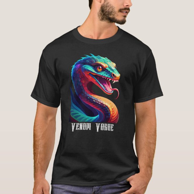 Venom Vogue Snake Edit Name personalisieren T-Shirt (Vorderseite)
