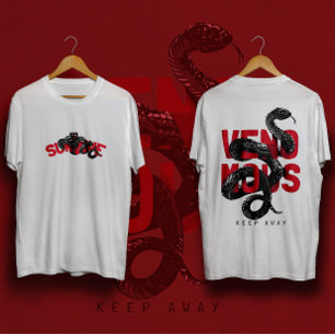 Venomischer Slogan mit schwarzer Cobra-Streetwear T-Shirt