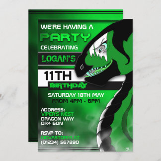 Venomous Dragon Geburtstagseinladungen Einladung