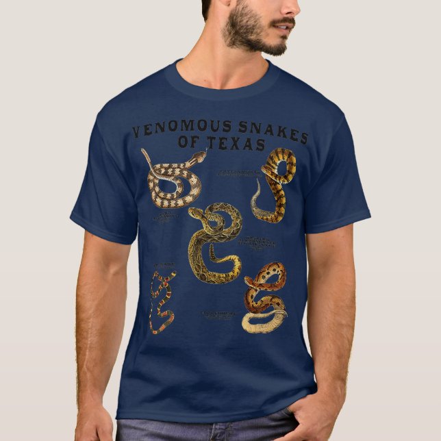 Venomous Snakes of Texas Rattlesnake Copperhead T-Shirt (Vorderseite)