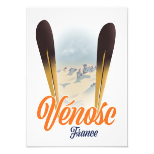 Vénosc, Frankreich Ski-Plakat Fotodruck