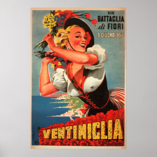 Ventimiglia, Italien Vintage Travel Poster