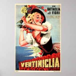 VENTIMIGLIA ITALIEN Vintages Italienisches Reisen Poster