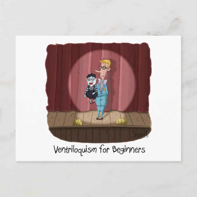 Ventriloquismus für Anfänger Postkarte (Vorderseite)