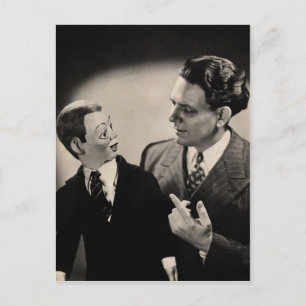 Ventriloquist Dummy Postcard Postkarte