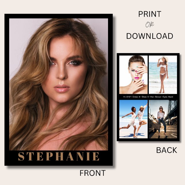 Ventura 5 Modell Comp Card | Name und Staat Einladung (Von Creator hochgeladen)