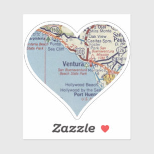 Ventura CA Vintage Karte Aufkleber