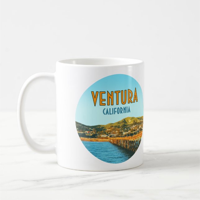Ventura Pier Beach California Vintag Kaffeetasse (Links)