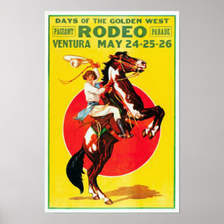 Ventura Rodeo, 1933. Vintage-Werbung Poster