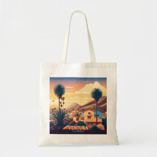 Ventura Sonnenuntergang Berge Südkalifornien Retro Tragetasche