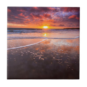 Ventura State Beach bei Sonnenuntergang Fliese
