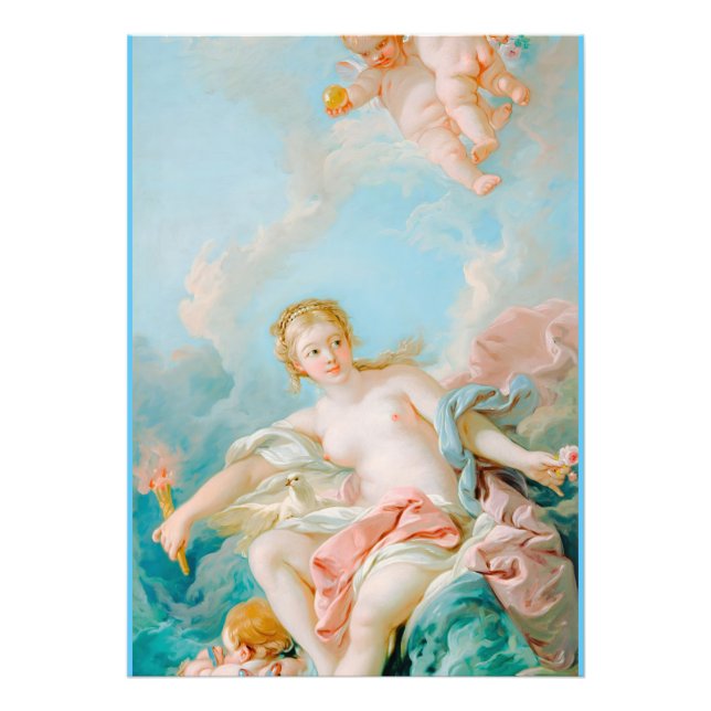 Venus auf den Waves von François Boucher Fotodruck (Vorne)