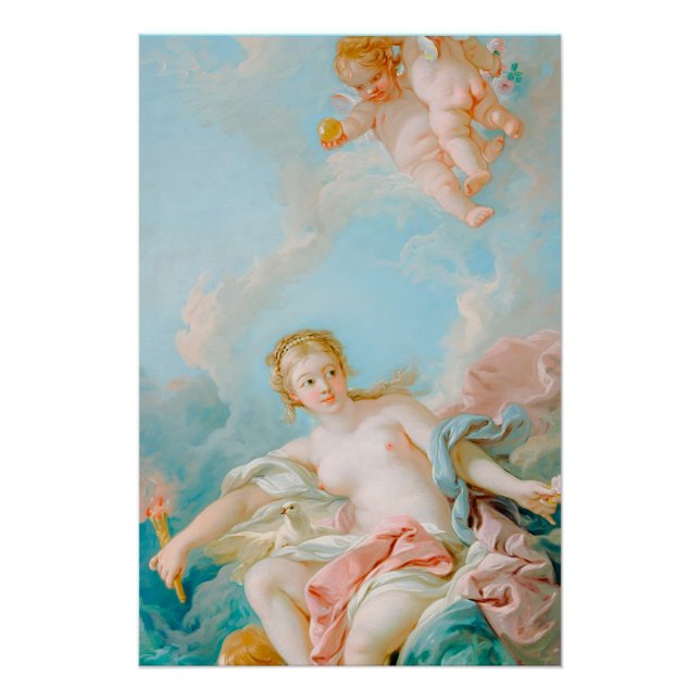 Venus auf den Waves von François Boucher Poster (Vorderseite)