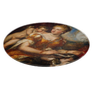 Venus Blindfaltung Cupid Round Glass Cutting Board Schneidebrett