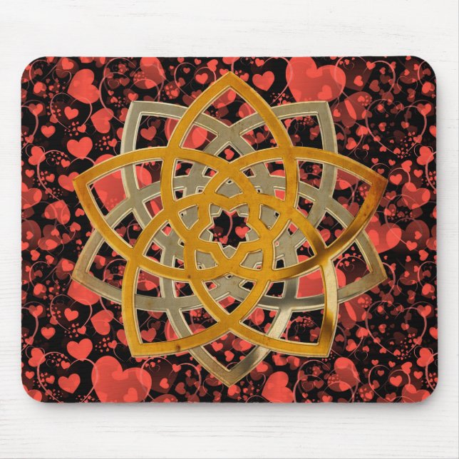 Venus Blume Duo - antikes Metall | Herzmuster Mousepad (Vorne)