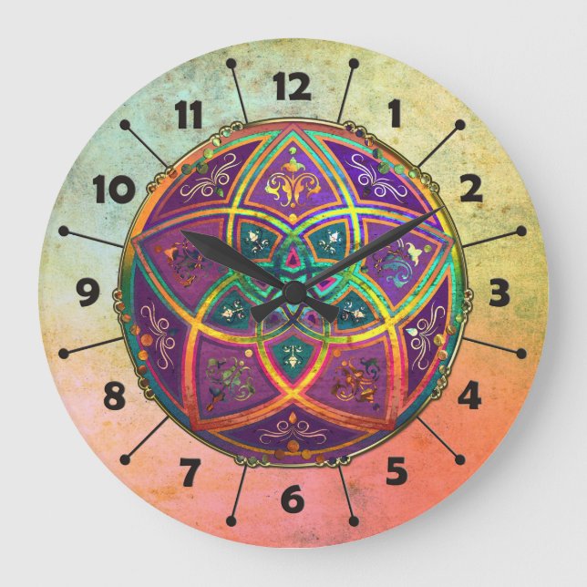 Venus-Blume Liebe-schöne Künste orientalischen Große Wanduhr (Vorderseite)