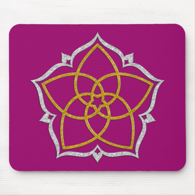 VENUS BLUME / Venusblume Lotus GOLD SILVER Mousepad (Vorne)