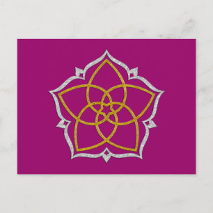 VENUS BLUME / Venusblume Lotus GOLD SILVER Postkarte