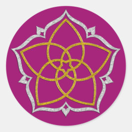 VENUS BLUME / Venusblume Lotus GOLD SILVER Runder Aufkleber
