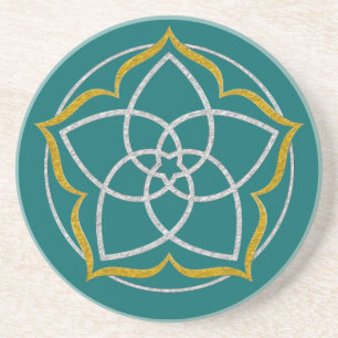 VENUS BLUME / Venusblume Lotus SILVER GOLD Getränkeuntersetzer