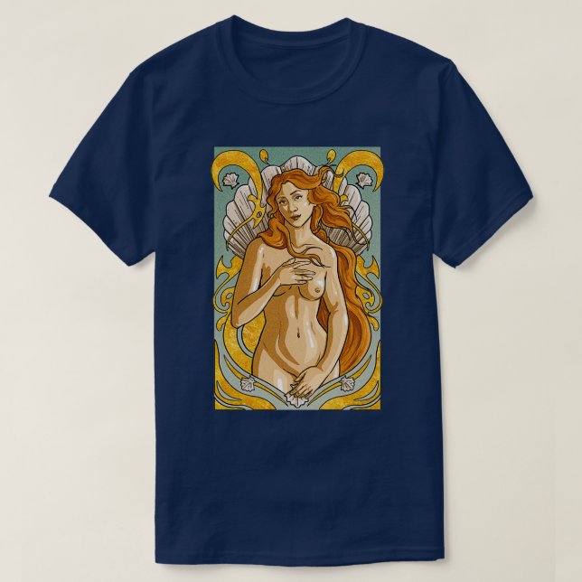 VENUS BOTICCELLI ART NUVEAU T-Shirt (Design vorne)