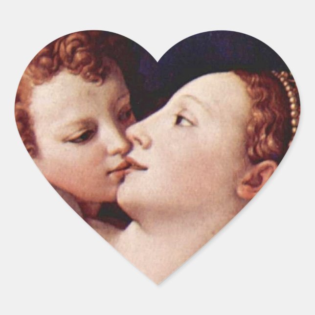 Venus Cupid Follikel und Zeit von Bronzino Herzsch Herz-Aufkleber (Vorderseite)