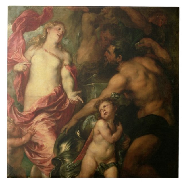 Venus, das Vulcan für die Rüstung von Aeneas fragt Fliese (Vorderseite)