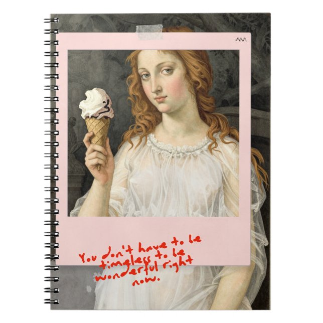 Venus + Eiscreme Sandro Botticelli Notizbuch Notizblock (Vorderseite)