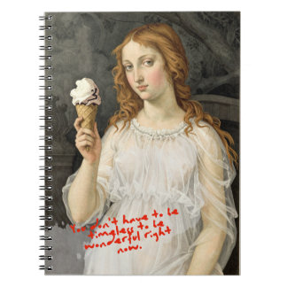 Venus + Eiscreme Sandro Botticelli Notizbuch Notizblock