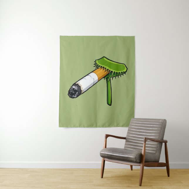 Venus Fliegenfalle Pflanze Mit Zigarette Wandteppich (Beispiel)