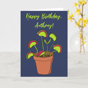 Venus Fly Trap Pflanze Illustration Personalisiert Karte