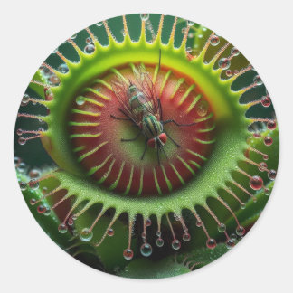 Venus Flytrap Floral Fun Weird Bold Spooky Runder Aufkleber