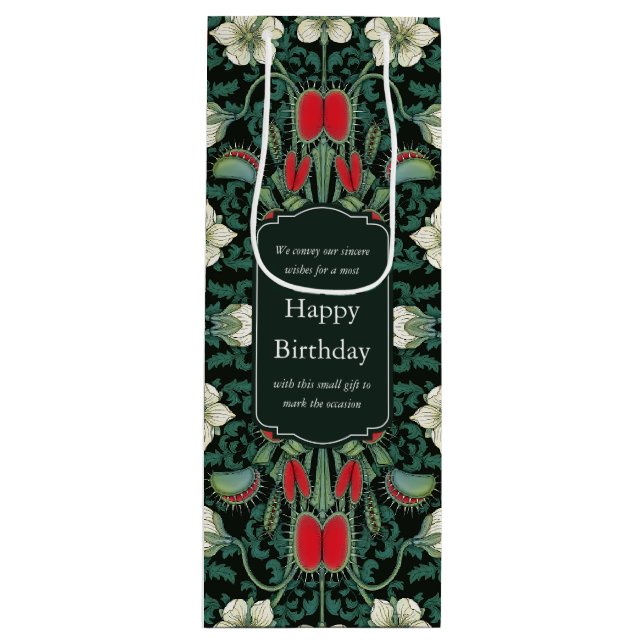 Venus Flytrap Gothic Botanical Personalisiert Geschenktüte Für Weinflaschen (Vorderseite)
