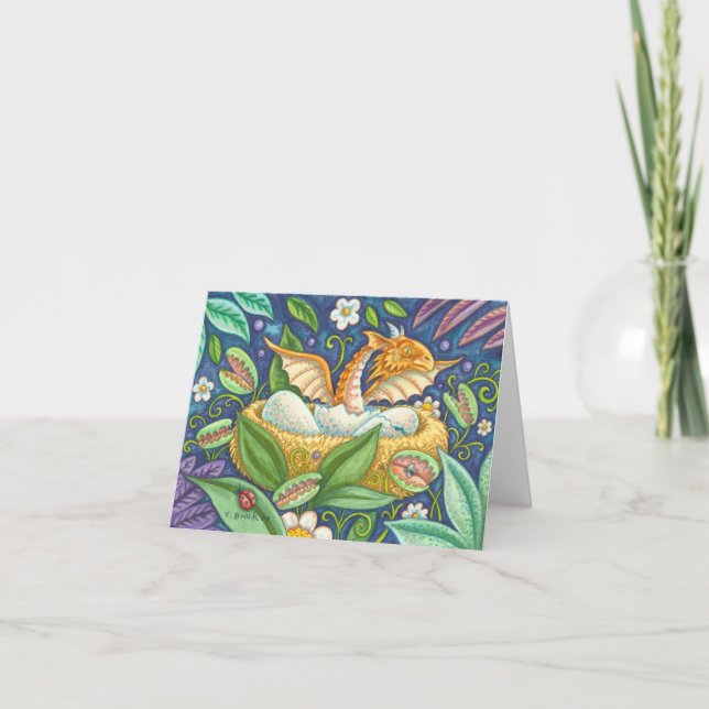 Venus Flytrap HATCHING DRAGON NOTE CARD Blank Karte (Vorderseite)