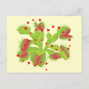 Venus Flytrap mit Herz Postkarte