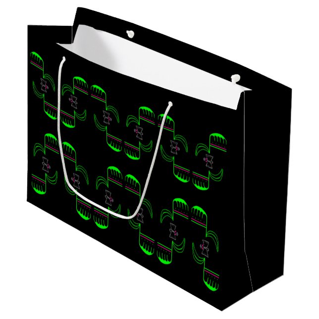 Venus Flytrap Quirky, ungewöhnliche Geschenktasche Große Geschenktüte (Vorderseite Schrägansicht)