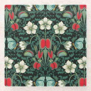 Venus Flytrap und Blue Butterfly Glasuntersetzer