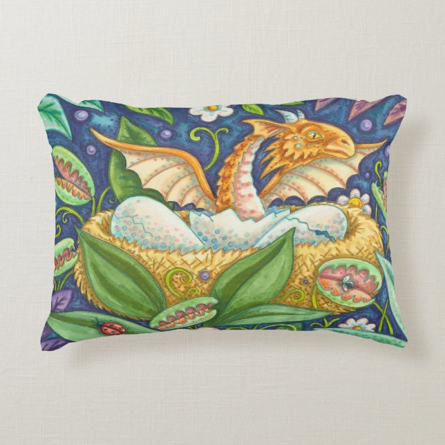 Venus Flytraps und Hatching Dragon ACCENT PILLOW Zierkissen (Vorderseite)