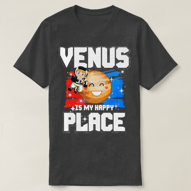 Venus ist mein glücklicher Ort, lange Schläfchen T-Shirt (Design vorne)
